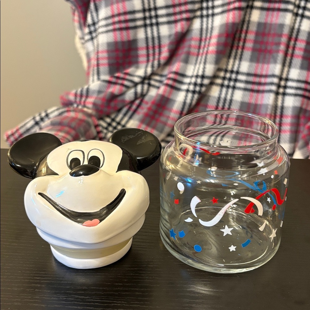 The Walt Disney Company vintage Mickey Mouse Glass Jar with Lid - Picture 3 of 4
